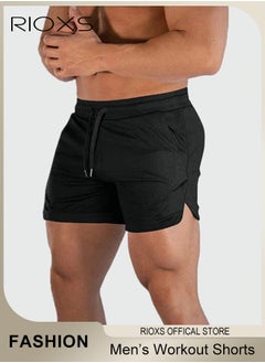 RIOXS Men's Shorts, 5" Gym Workout Short, Quick Dry Active Running Shorts, Lightweight Athletic Shorts With Pockets, Drawstring Running Shorts For Men, Breathable Bodybuilding Training Short Pants  - Image 1