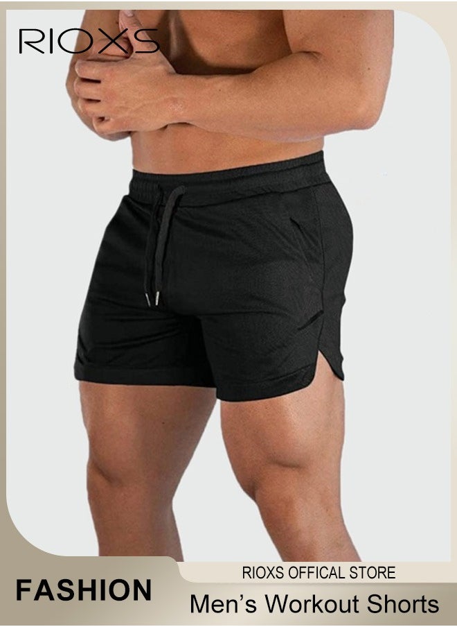 RIOXS - Men's Shorts, 5" Gym Workout Short, Quick Dry Active Running Shorts, Lightweight Athletic Shorts With Pockets, Drawstring Running Shorts For Men, Breathable Bodybuilding Training Short Pants - Image 1