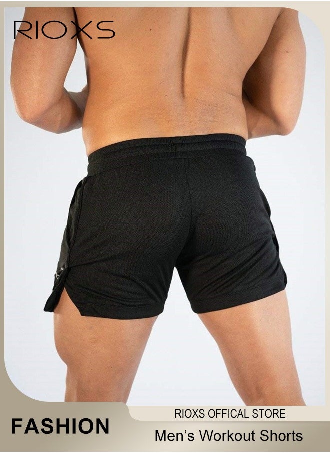 RIOXS - Men's Shorts, 5" Gym Workout Short, Quick Dry Active Running Shorts, Lightweight Athletic Shorts With Pockets, Drawstring Running Shorts For Men, Breathable Bodybuilding Training Short Pants - Image 1