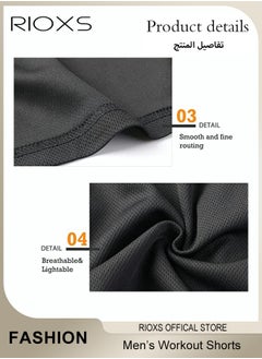 RIOXS Men's Shorts, 5" Gym Workout Short, Quick Dry Active Running Shorts, Lightweight Athletic Shorts With Pockets, Drawstring Running Shorts For Men, Breathable Bodybuilding Training Short Pants  - Image 5