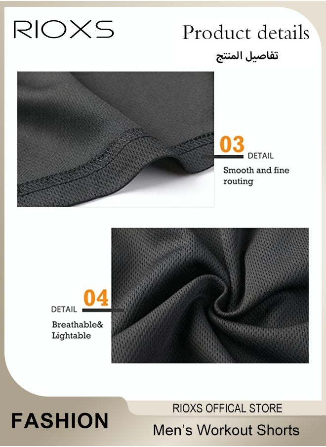 RIOXS - Men's Shorts, 5" Gym Workout Short, Quick Dry Active Running Shorts, Lightweight Athletic Shorts With Pockets, Drawstring Running Shorts For Men, Breathable Bodybuilding Training Short Pants - Image 1