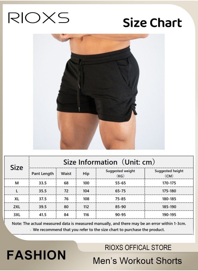 RIOXS - Men's Shorts, 5" Gym Workout Short, Quick Dry Active Running Shorts, Lightweight Athletic Shorts With Pockets, Drawstring Running Shorts For Men, Breathable Bodybuilding Training Short Pants - Image 1