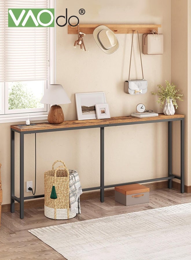 VAOdo Narrow Console Table Behind Couch, Slim Sofa Table for Small Spaces, Skinny Entryway & Hallway End Table, Easy Assembly, for Entrance, Bedroom, Living Room, Foyer, Corridor, Office, 180*30*75CM - Image 3
