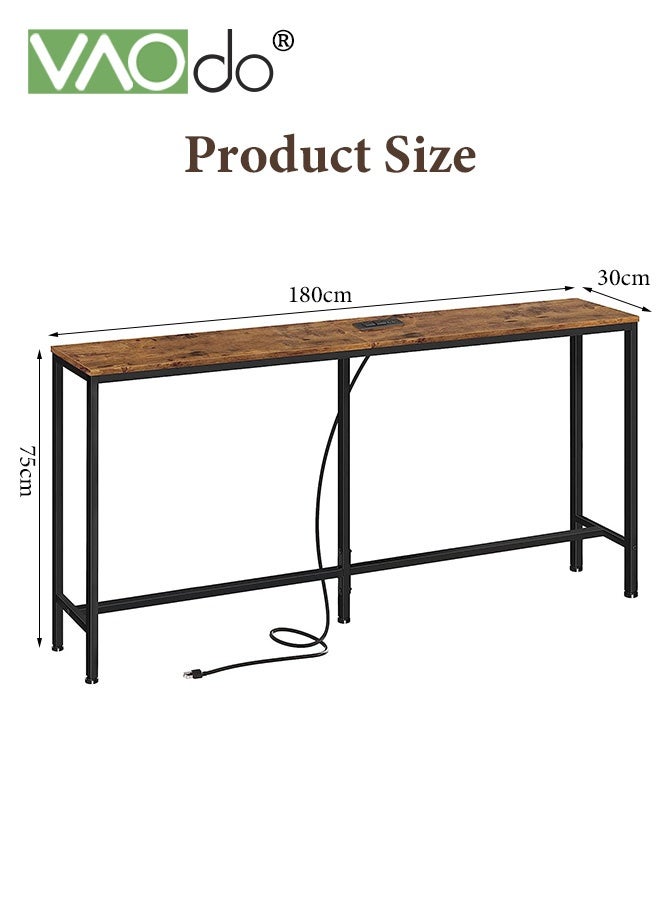 VAOdo Narrow Console Table Behind Couch, Slim Sofa Table for Small Spaces, Skinny Entryway & Hallway End Table, Easy Assembly, for Entrance, Bedroom, Living Room, Foyer, Corridor, Office, 180*30*75CM - Image 2