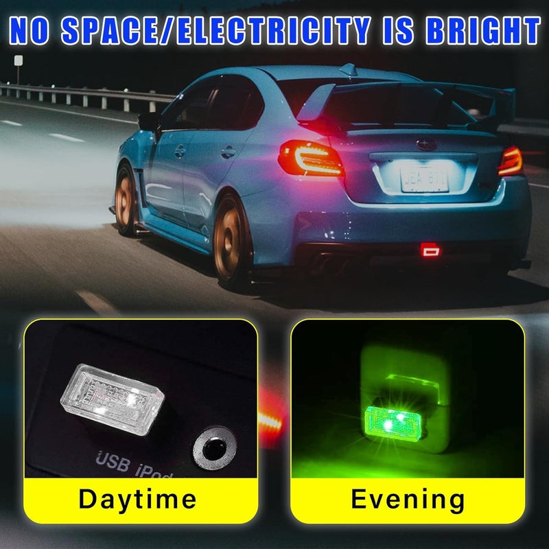 Augeny 4 PCS USB LED Car Interior Atmosphere Lamp, Plug-in USB Decor Night Light, Portable Auto Ambient Lighting Kit, Universal Vehicle Interior Accessories for Most Cars (Multi-Color) - Image 4