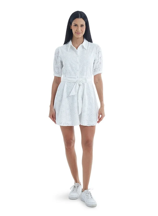 Asharae  Women's Short Sleeve Button Down Dress With Belt Cotton Comfortable Material, Casual Fashion Wear, Daily Wear Outfit, Special Occasion Outfit, Trendy & Chic Apparel for Women | Best Price UAE