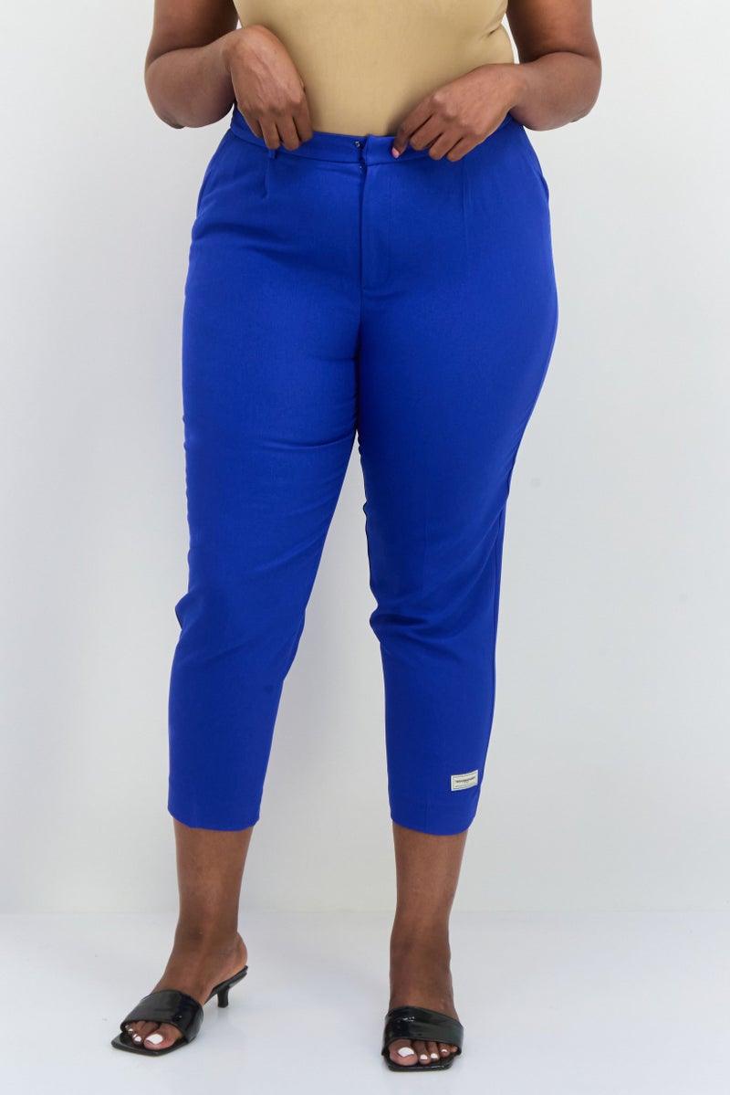 The Giving Movement Women Regular Fit Embroidered Tapered Pants, Blue  - Image 1