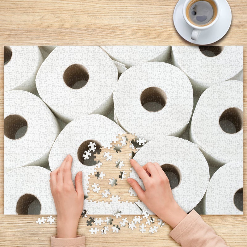 Funwares 1000 Piece Jigsaw Puzzle  Toilet Paper Puzzle  TP Hoarding - Funny and Unique Puzzle - Image 5