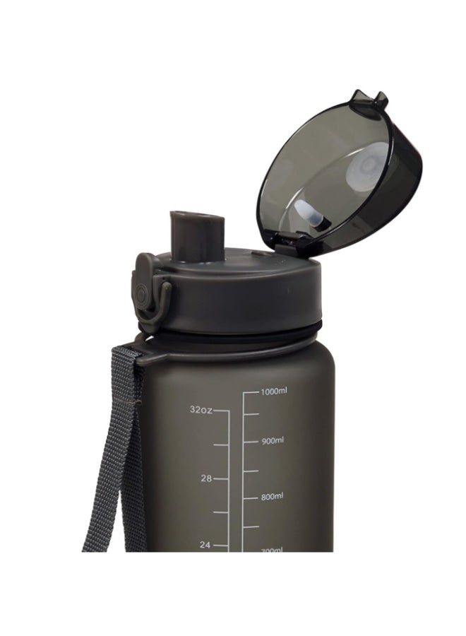 Mayim 32 oz Water Bottles with Times to Drink and Straw, Motivational Water Bottle with Time Marker, Leakproof & BPA Free, Drinking Sports Water Bottle for Fitness, Gym & Outdoor (Black) - Image 2