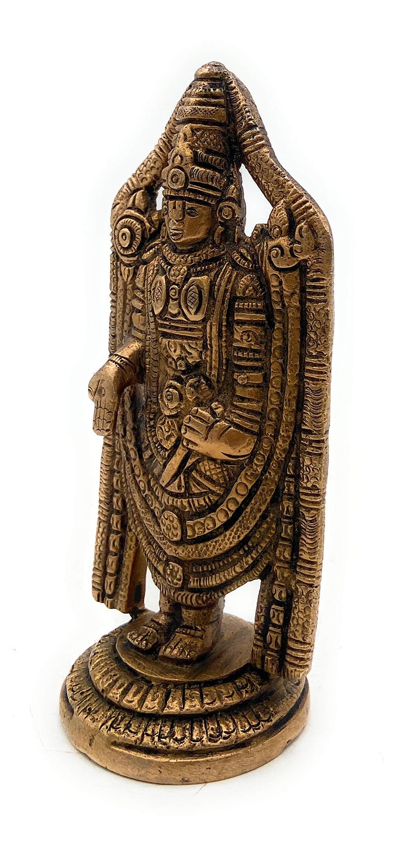 Bhunes Brass Venkateshwara Idol | Lord Thirupathi Statue | Lord Balaji Idols | Tirupati Idol God Statue Showpiece | Venkateshwara Thirupathi Balaji Statue | Murti,Gold, 5 Inch, 1 Piece - Image 4