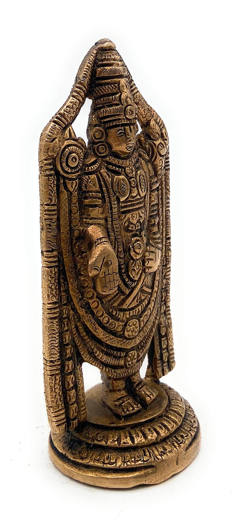Bhunes Brass Venkateshwara Idol | Lord Thirupathi Statue | Lord Balaji Idols | Tirupati Idol God Statue Showpiece | Venkateshwara Thirupathi Balaji Statue | Murti,Gold, 5 Inch, 1 Piece - Image 3