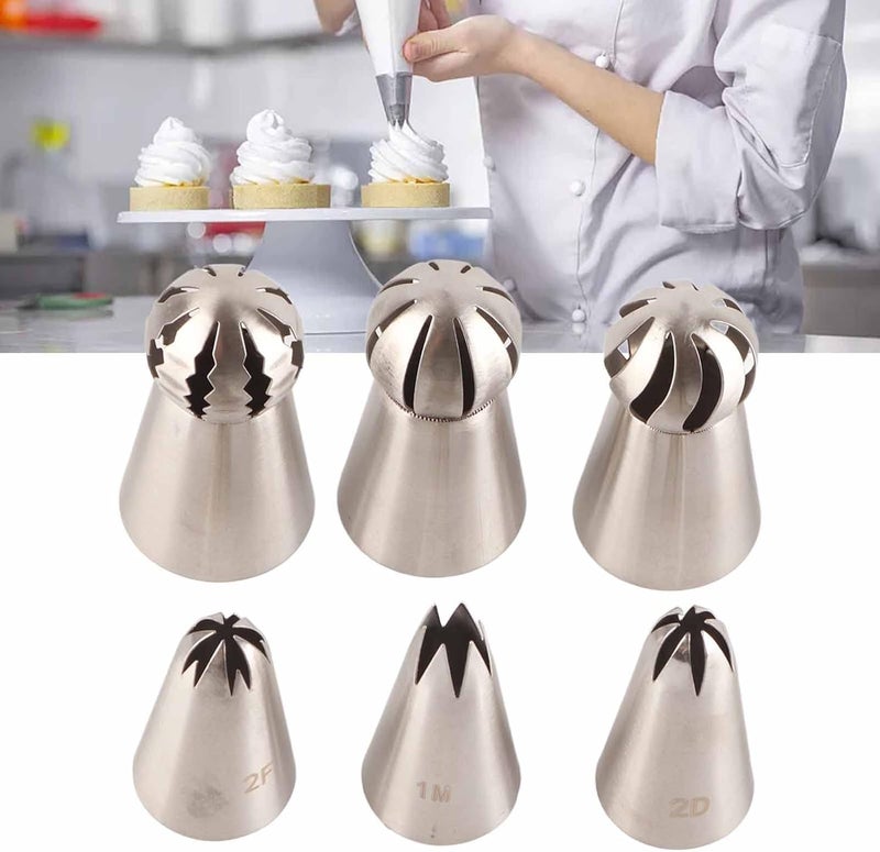 6PCS Cake Decorating Piping Nozzle Set, Easy to, Holiday Desserts, Premium Stainless Steel Material - Image 4