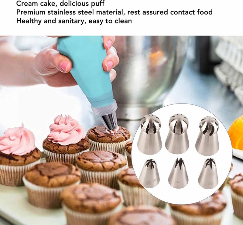 6PCS Cake Decorating Piping Nozzle Set, Easy to, Holiday Desserts, Premium Stainless Steel Material - Image 2