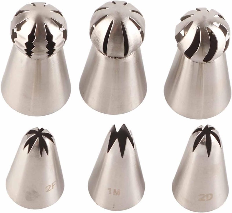 6PCS Cake Decorating Piping Nozzle Set, Easy to, Holiday Desserts, Premium Stainless Steel Material - Image 1
