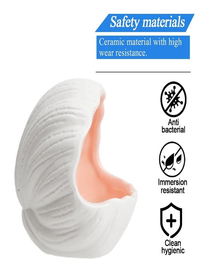 AnRui Cute Aquarium Decorations Ceramic Conch Shell-Shaped House Thematic Betta Fish Tank Accessory Decor Ornament Hideout Cave for Fish Playing or Hiding, Pink - Image 4