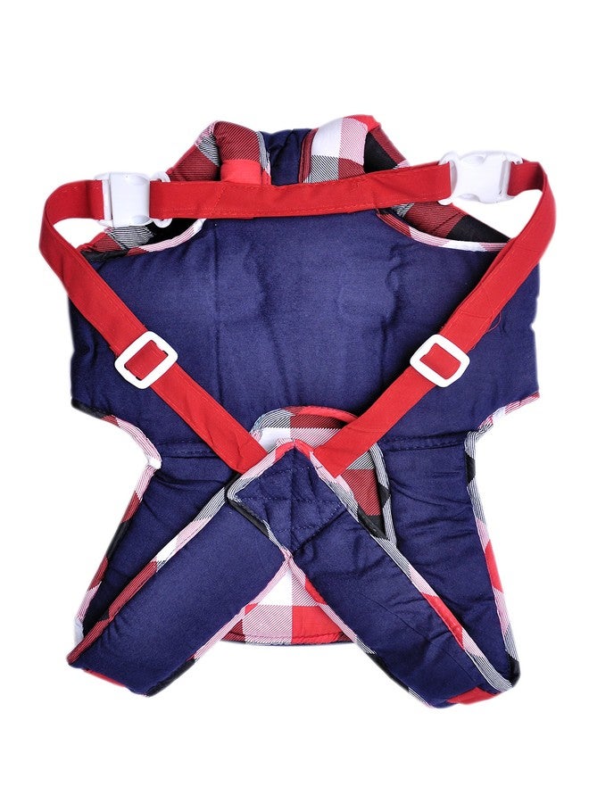 Good Luck-Adjustable Hands-with 4-in-1 Baby Carrier Bag,Carry Bag,Kangaroo Bag, Front Carry Bag with Comfortable Head Support & Buckle Straps (Carry Bag Red Blue Check) - Image 2