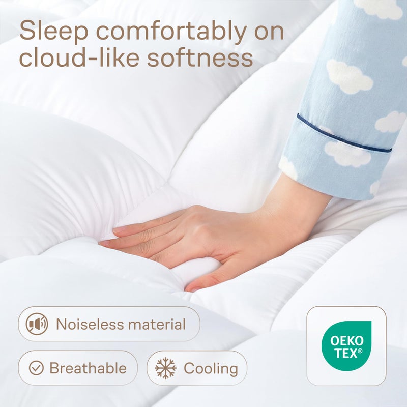 Niagara Sleep Solution Ultra Soft Twin Mattress Topper - Cloud-Like Mattress Pad for Back Pain Relief - Breathable Cooling Material for Hot Sleepers, White - Image 2