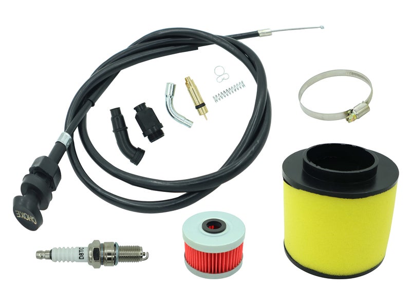 DABAZUALY Carburetor Choke Cable & Starter Valve Plunger Kit Fit for Honda Rancher 350 TRX350 2000-2006, Including TRX350 Air filter oil Filter with Oil Filter Spark Plug - Image 1