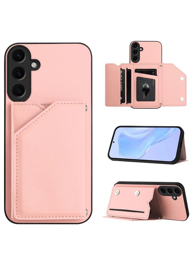 اس-توب جراب لهاتف Samsung Galaxy S24 5G Skin Feel مع أربع فتحات للبطاقات وحزام معصم - Image 1