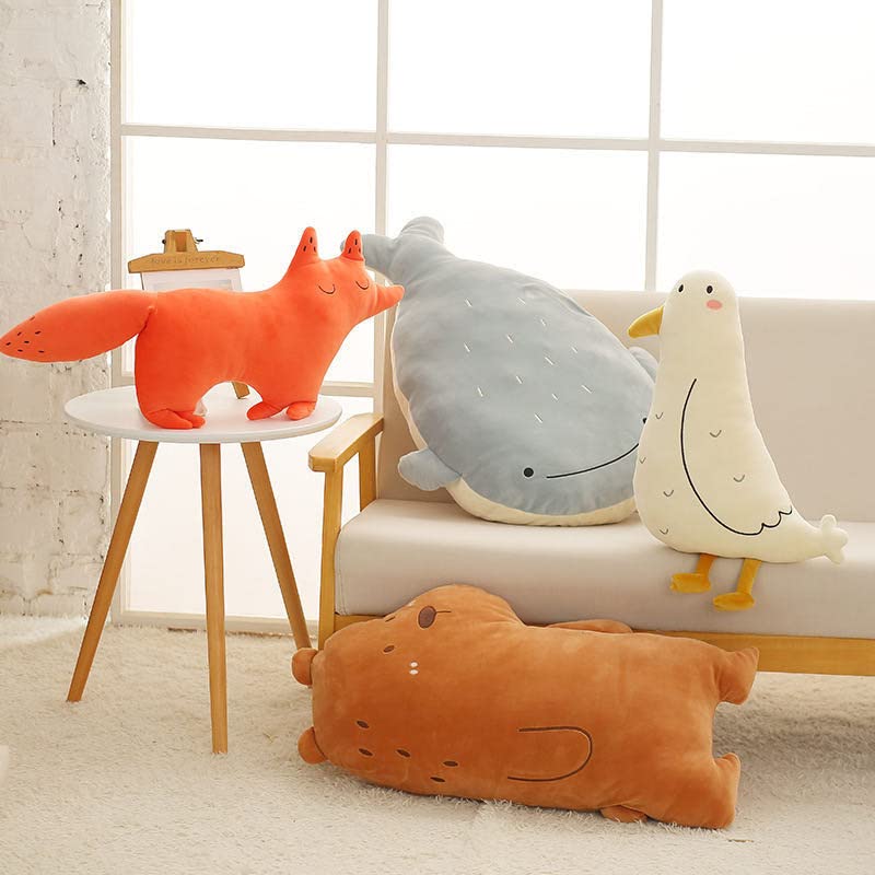 Peach Cuddle Cute Animal Shaped Bear Cushion for Kids Room (45x45 cm) - Decorative Cot Pillow, Nursery Décor, Baby Furnishing, Lion Theme - Image 2