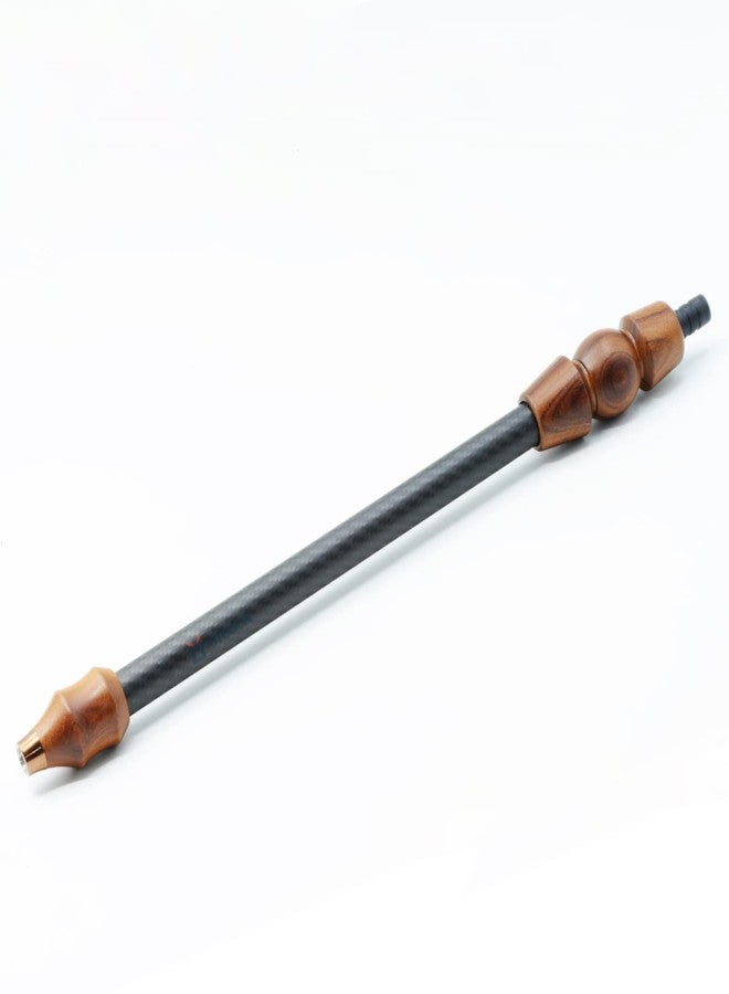 Kitosun Wooden Hookah Handle Mouthpiece - Natural Wood + Carbon Fiber Tube Set Mouth Piece with Stainless Steel Tip Good for Collections and Gift 16" Long (Type A) - Image 1