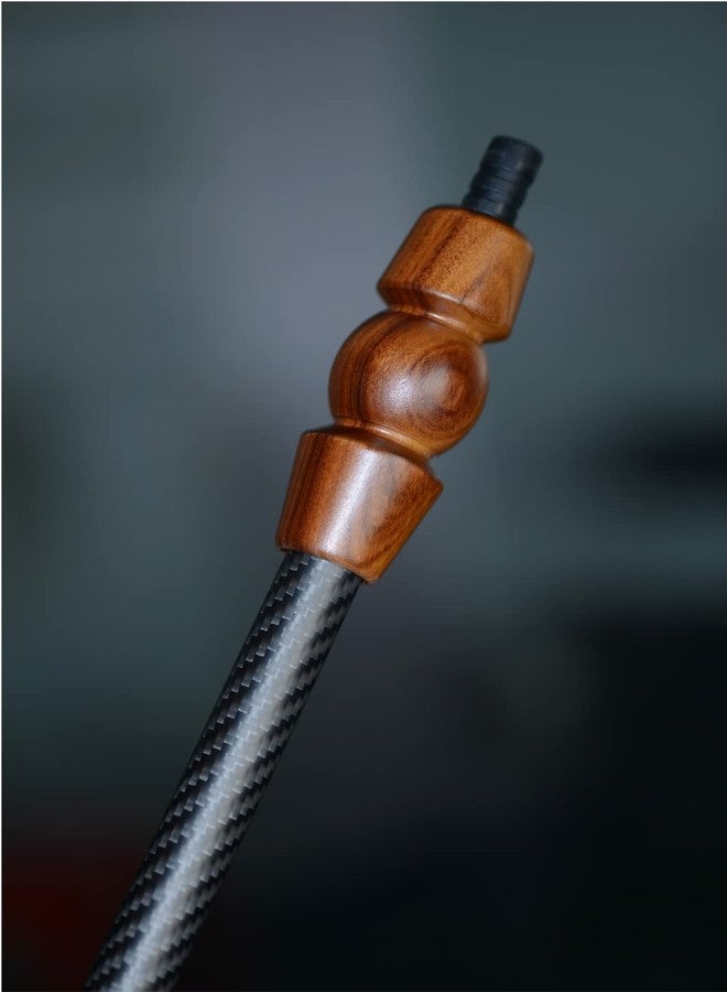 Kitosun Wooden Hookah Handle Mouthpiece - Natural Wood + Carbon Fiber Tube Set Mouth Piece with Stainless Steel Tip Good for Collections and Gift 16" Long (Type A) - Image 2