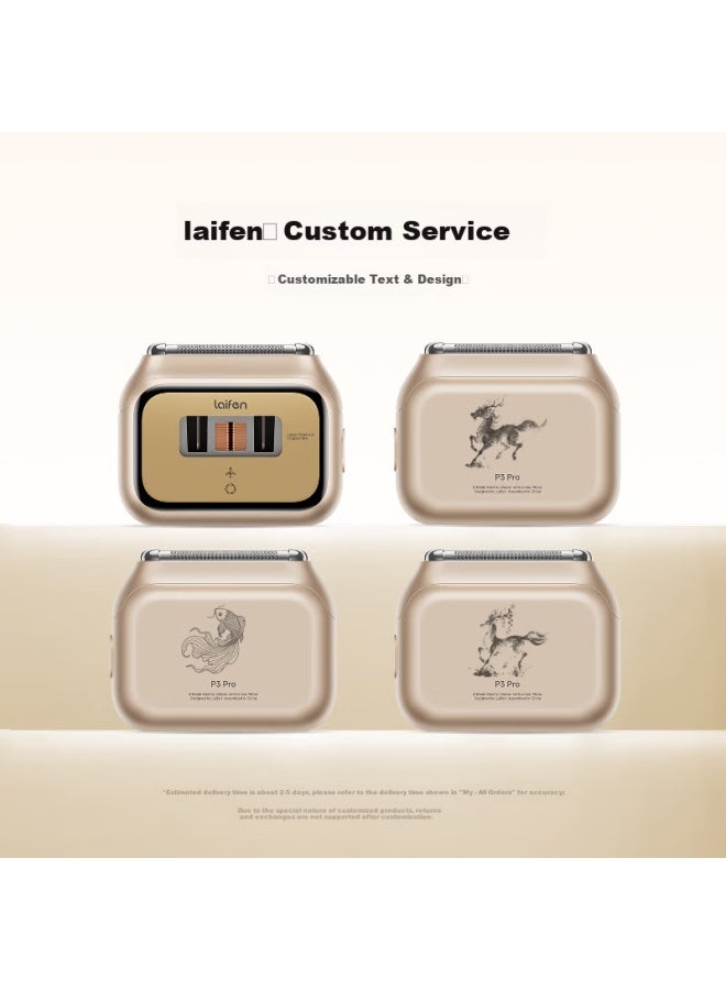 Laifen Electric Shaver P3 Pro Gold Limited Edition Portable Rotary Razor Gift For Husband Boyfriend Free Customization