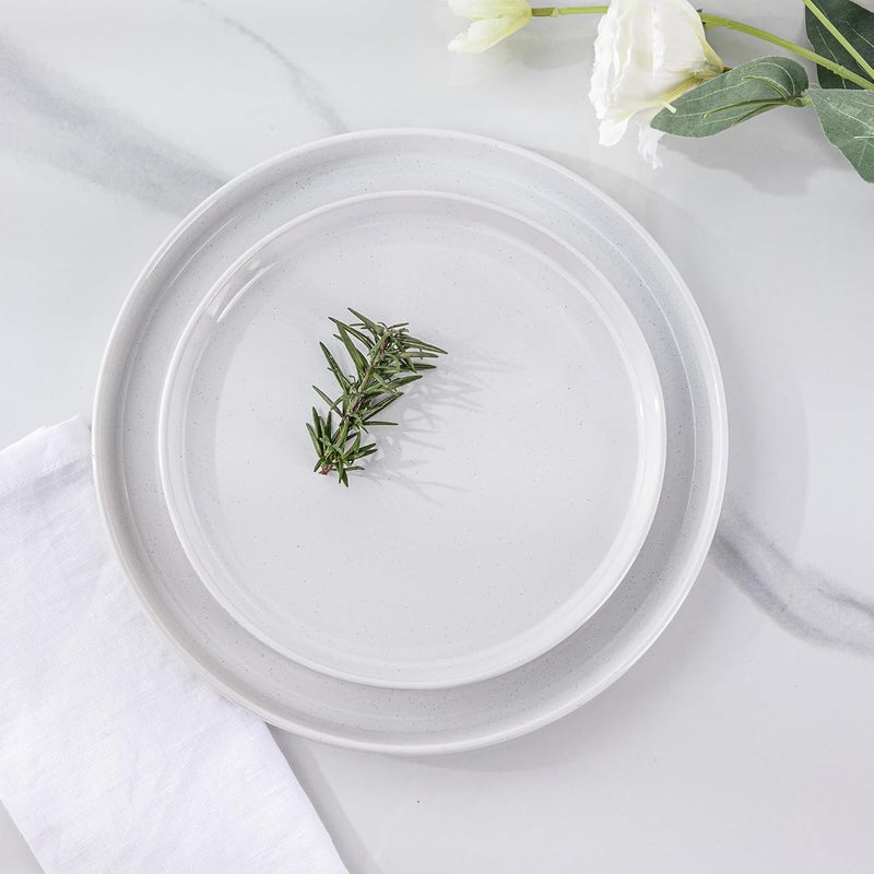 AmorArc Dinnerware Sets for 4 12 Pieces Ceramic Plates and Bowls Set Handcrafted Stoneware Plates Sets Dishwasher  Microwave Safe Dishes - Image 3