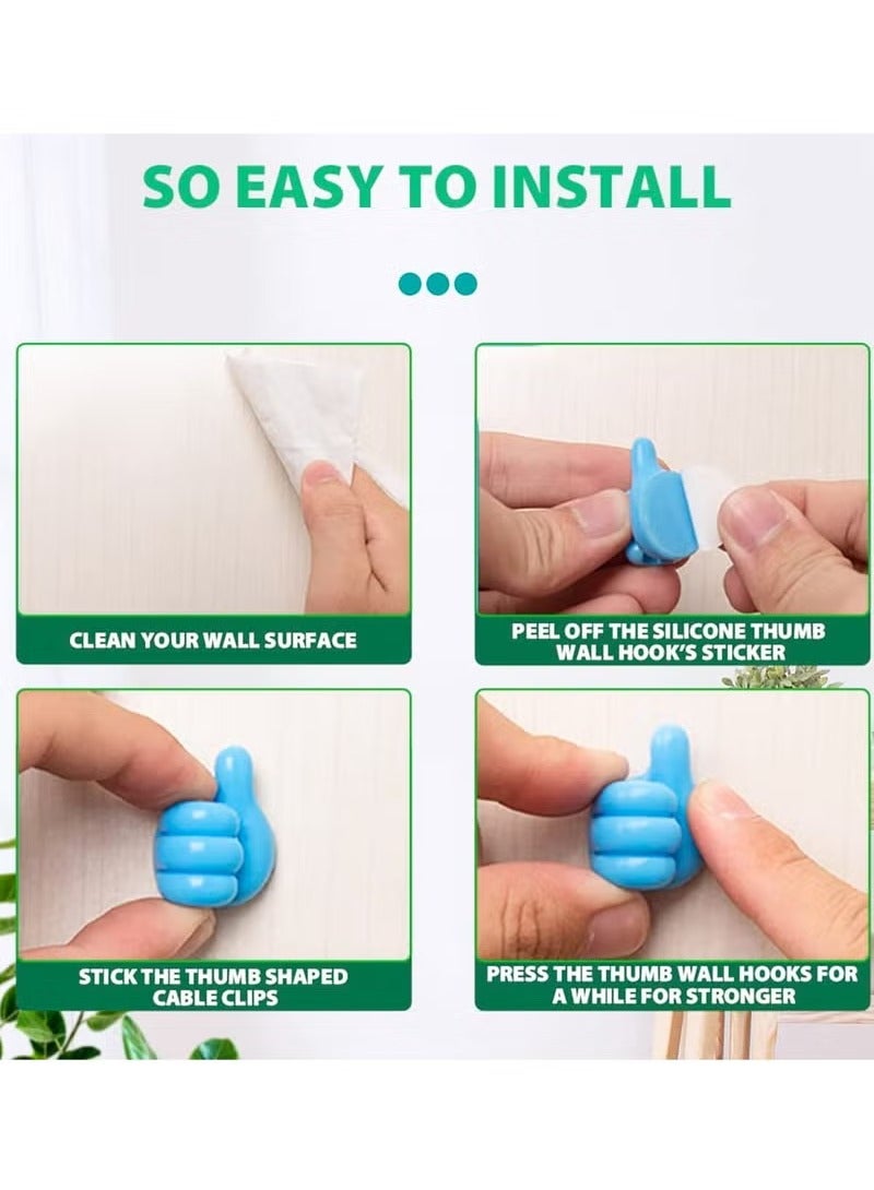 Multifunctional Wire Organizer and Holder for Electrical Cords and Cables and Personal Belongings Hand Shaped Clip for Organizing Wire and Cable and Home Accessories Self Adhesive Multicolor - Image 4