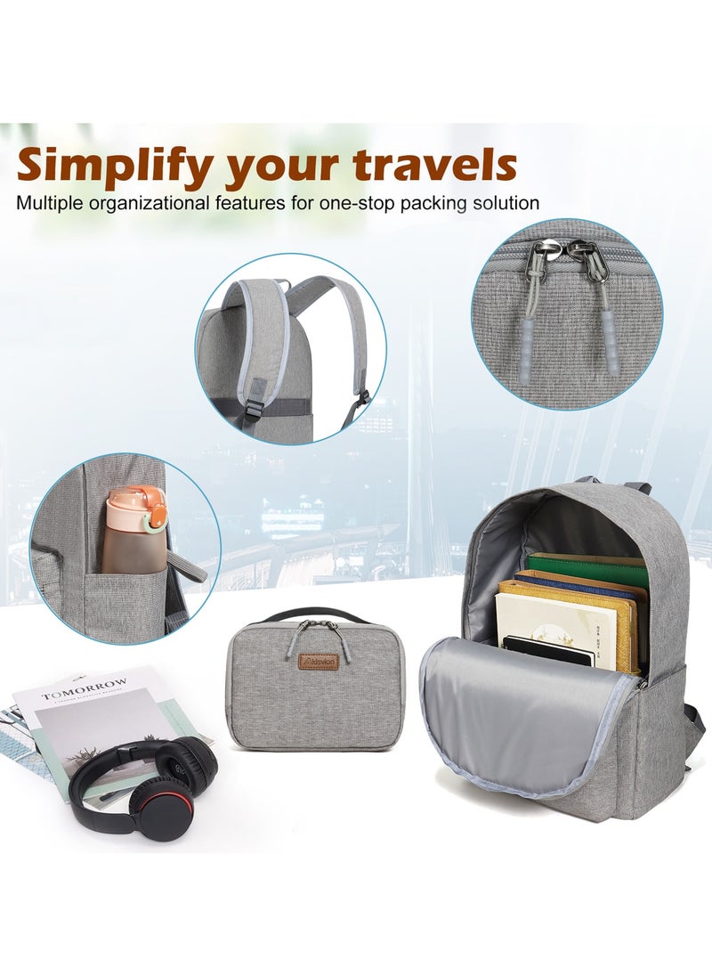Aklsvion Hard Case Trolley Luggage Set Of 4 For Unisex ABS Lightweight 4 Double Wheeled Suitcase With Built In TSA Type Lock Grey