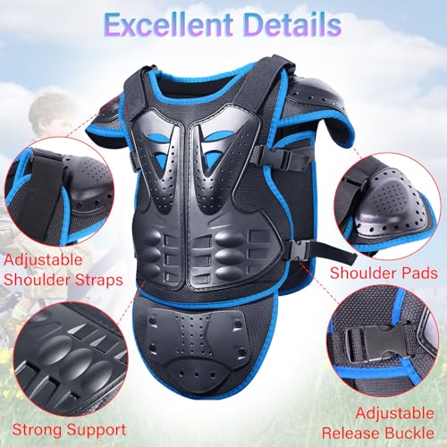 StarknightMT بدلة درع دراجة نارية للأطفال StarknightMT المحسّنة مجموعة واقية لركوب الدراجات، التزلج، التزلج على الجليد، التزلج، الطرق الوعرة (أزرق) - Image 5