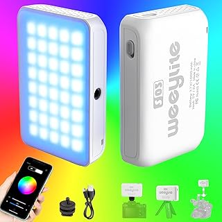 weeylite ويلايت Weeylite S03 ضوء فيديو LED RGB، تحكم عبر التطبيق، ضوء كاميرا محمول صغير، ضوء كاميرا محمول - Image 1