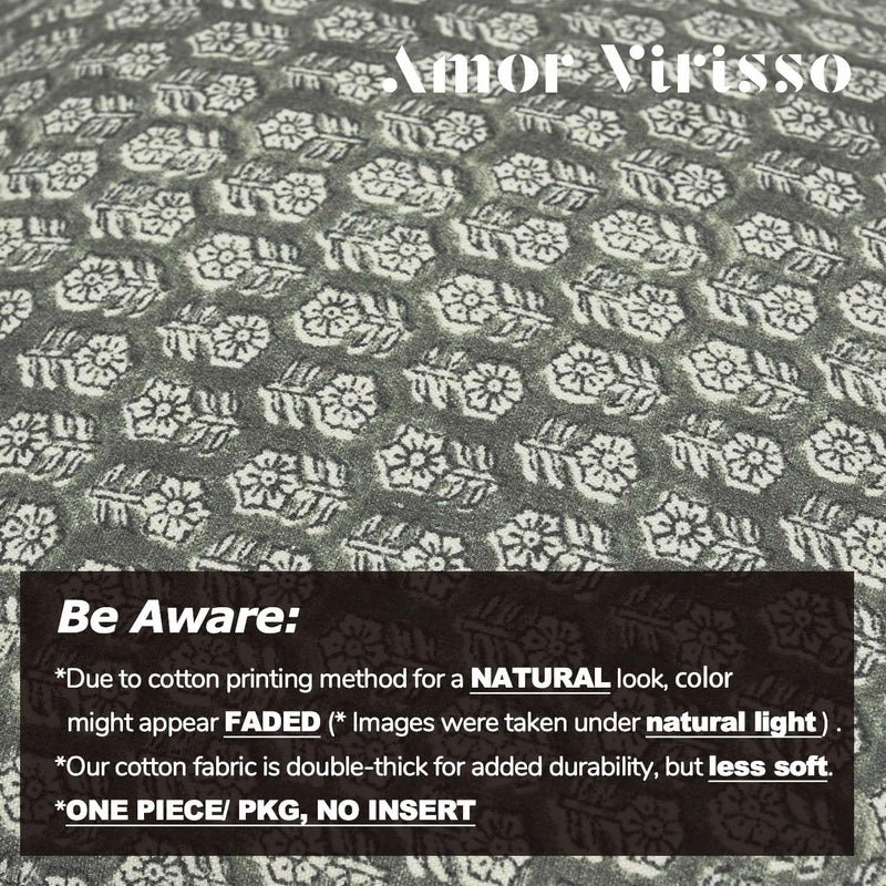 Amor Virisso Floral Pillow Covers 24x24 Couch Pillows for Living Room Decorative Throw Pillow Covers Accent Farmhouse Neutral Pillow Covers 1PC, Mineral Green - Image 5