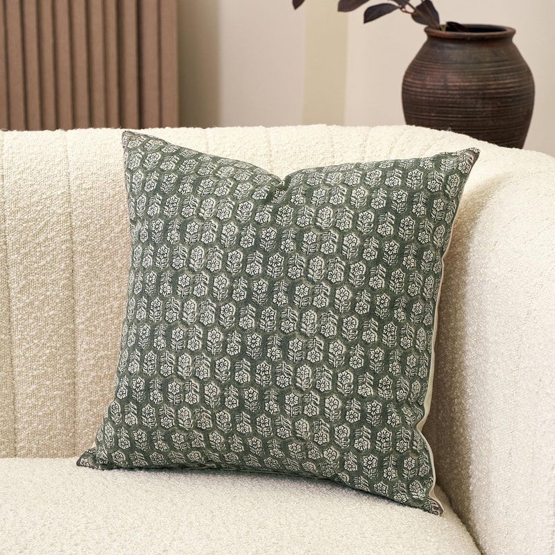 Amor Virisso Floral Pillow Covers 24x24 Couch Pillows for Living Room Decorative Throw Pillow Covers Accent Farmhouse Neutral Pillow Covers 1PC, Mineral Green - Image 1