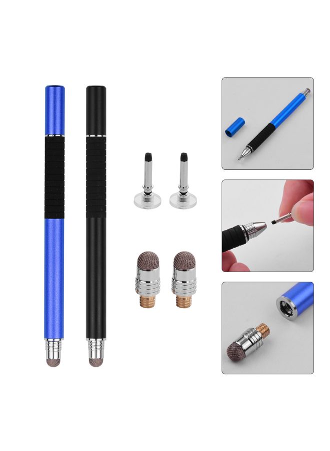 نيبمينينت طقم أقلام دقيقة لشاشة اللمس 2 في 1 من قطعتين أسود ملكي وأسود - Image 3