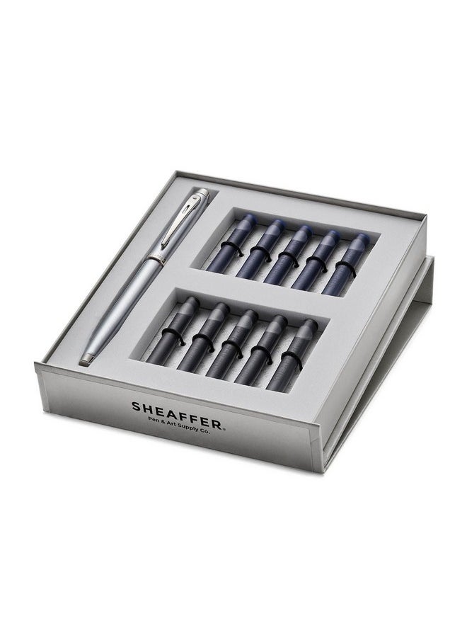 شيفر مجموعة هدايا Sheaffer 9306 قلم حبر جاف - رفيع مع 10 خراطيش  - Image 1