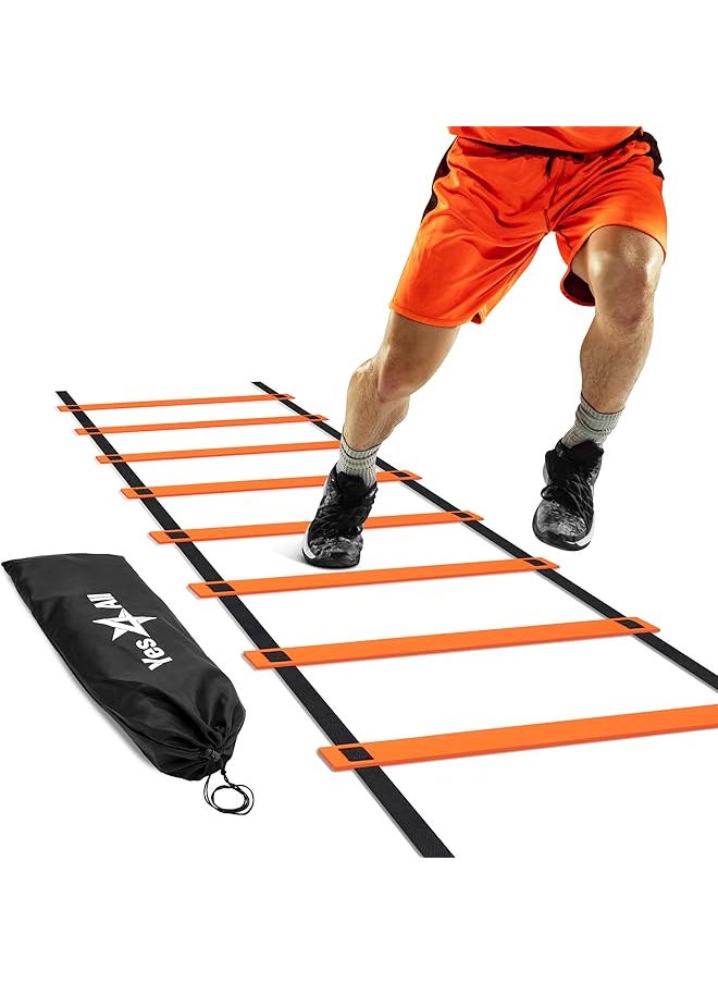 Yes4All Ultimate Agility Ladder Speed Training Equipment - 8, 12, 20 Rungs With Multi Colors - Soccer And Football Training - Speed Ladder For Kids And Adults - Included Carry Bag  - Image 1