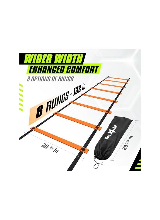Yes4All Ultimate Agility Ladder Speed Training Equipment - 8, 12, 20 Rungs With Multi Colors - Soccer And Football Training - Speed Ladder For Kids And Adults - Included Carry Bag  - Image 2