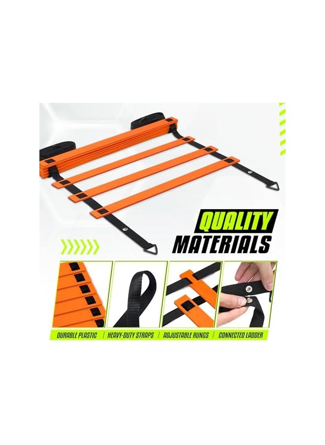 Yes4All Ultimate Agility Ladder Speed Training Equipment - 8, 12, 20 Rungs With Multi Colors - Soccer And Football Training - Speed Ladder For Kids And Adults - Included Carry Bag  - Image 3