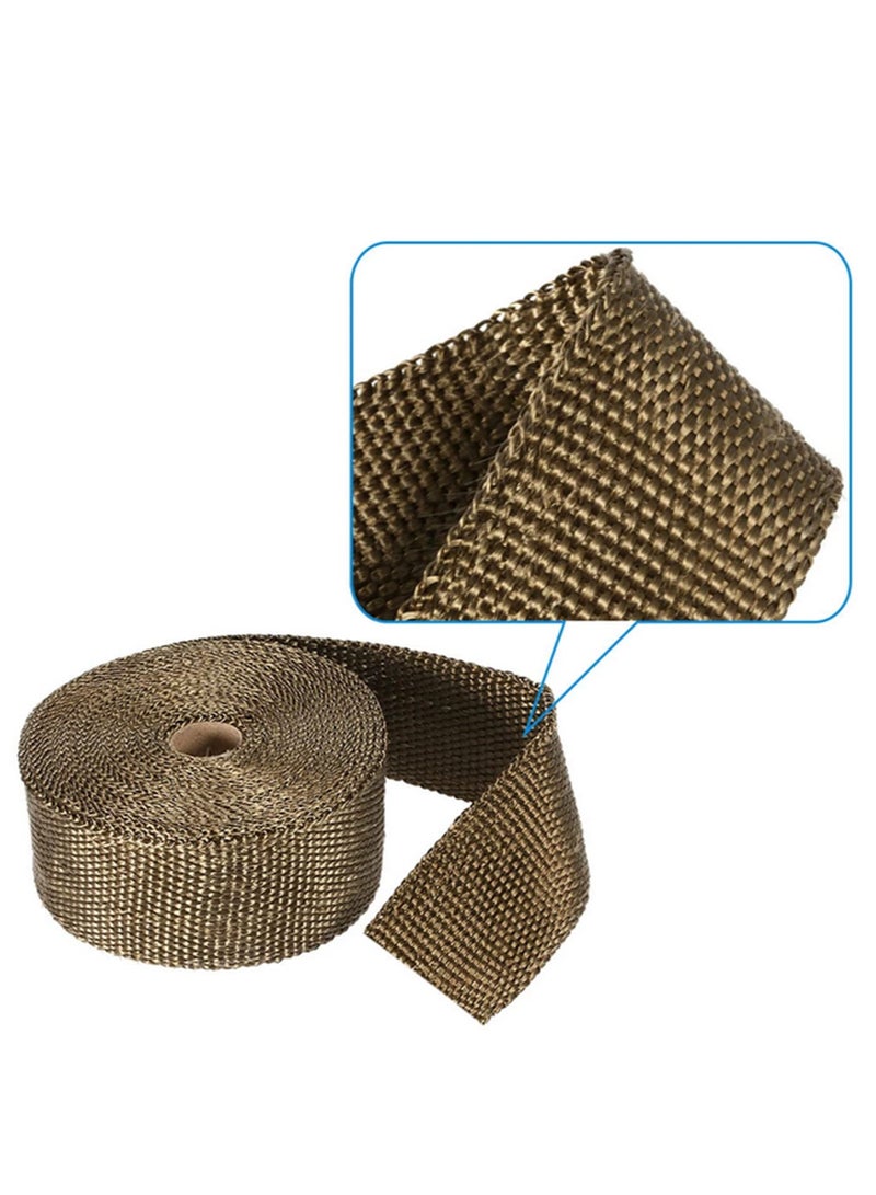 Generic 5m Titanium Fiber Heat Wrap Exhaust Manifold with 10 Cable Ties 30cm for Car Motorcycle Accessories High Temperature Protection 5m x 5cm - Image 4