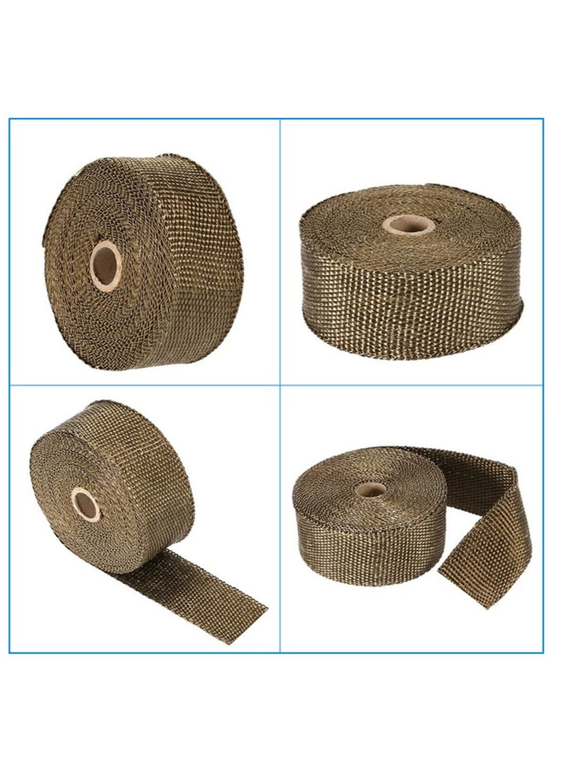 Generic 5m Titanium Fiber Heat Wrap Exhaust Manifold with 10 Cable Ties 30cm for Car Motorcycle Accessories High Temperature Protection 5m x 5cm - Image 5