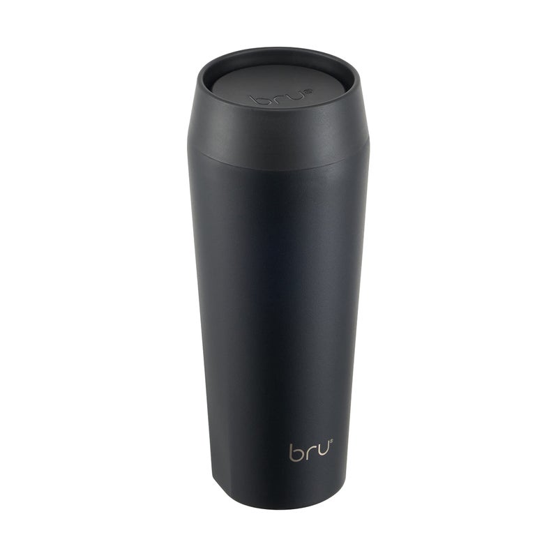 bru Travel  Insulated Coffee Cup Travel Mug for Hot Drinks Leakproof Ceramic Lined Black Magic 16oz  460ml