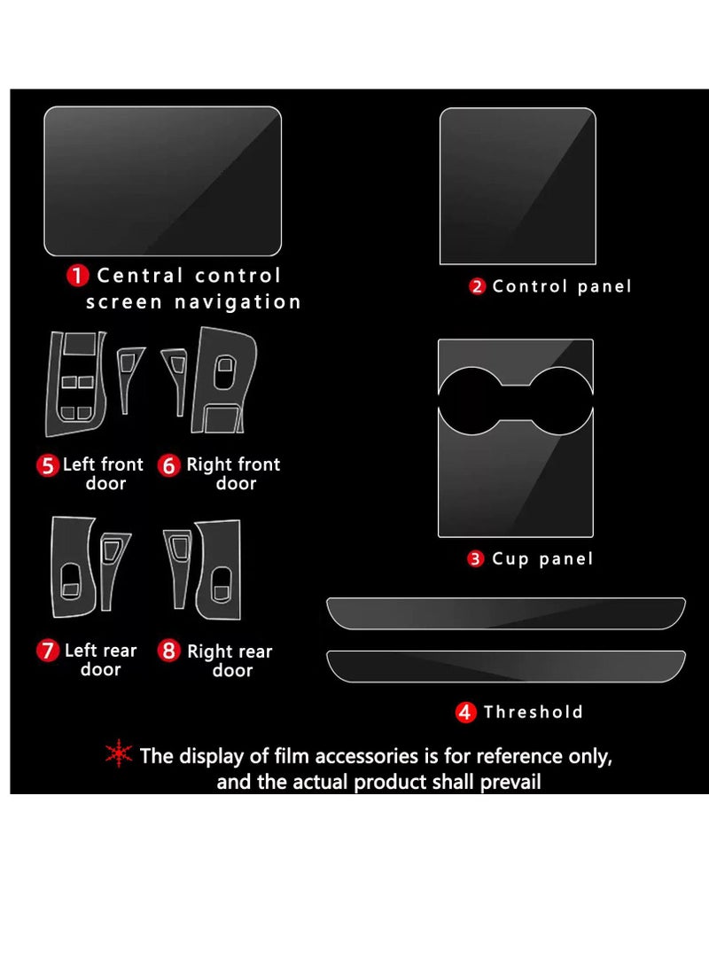 SYOSI For Tesla Model 3 Navigation Screen Toughened Film & Center Console Wrap Touchscreen Protector Covers & Interior Accessories Protector Covers - High Definition Clear Screen Shield - Image 3
