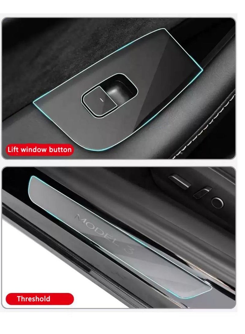 SYOSI For Tesla Model 3 Navigation Screen Toughened Film & Center Console Wrap Touchscreen Protector Covers & Interior Accessories Protector Covers - High Definition Clear Screen Shield - Image 5