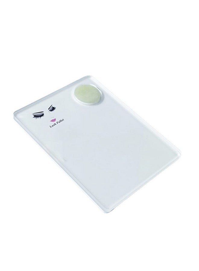LIXIMMAZN Acrylic Eyelash Extension Eye Lash Pallet Tool Grafting False Eyelash Jade Console Round Jade Stone Organizer Eyelash Extension Grafting Pad Lash Tray Gasket (White) - Image 1