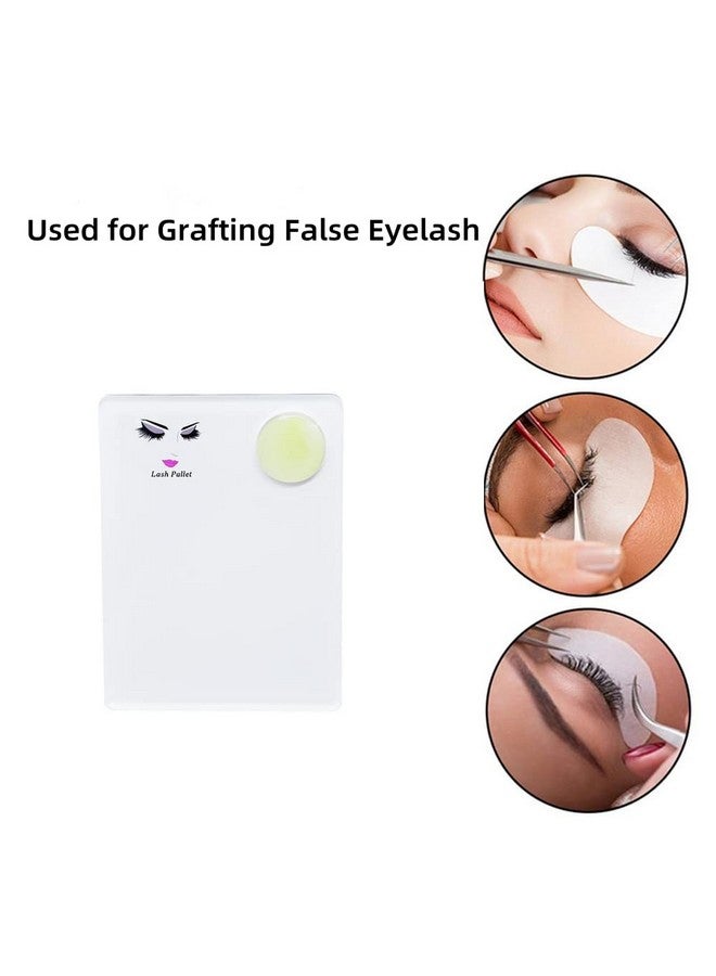 LIXIMMAZN Acrylic Eyelash Extension Eye Lash Pallet Tool Grafting False Eyelash Jade Console Round Jade Stone Organizer Eyelash Extension Grafting Pad Lash Tray Gasket (White) - Image 3