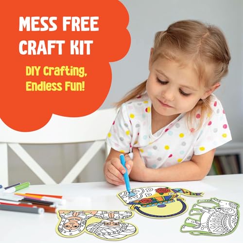 SparkLPlay DIY Craft Kit. Kids Birthday Return Gifts (Pack of 3) Each Pack - 6 Fridge Magnet Cutouts, 12 Pens, 3 Gift Bags, Mess Free. (Indian Arts) - Image 5
