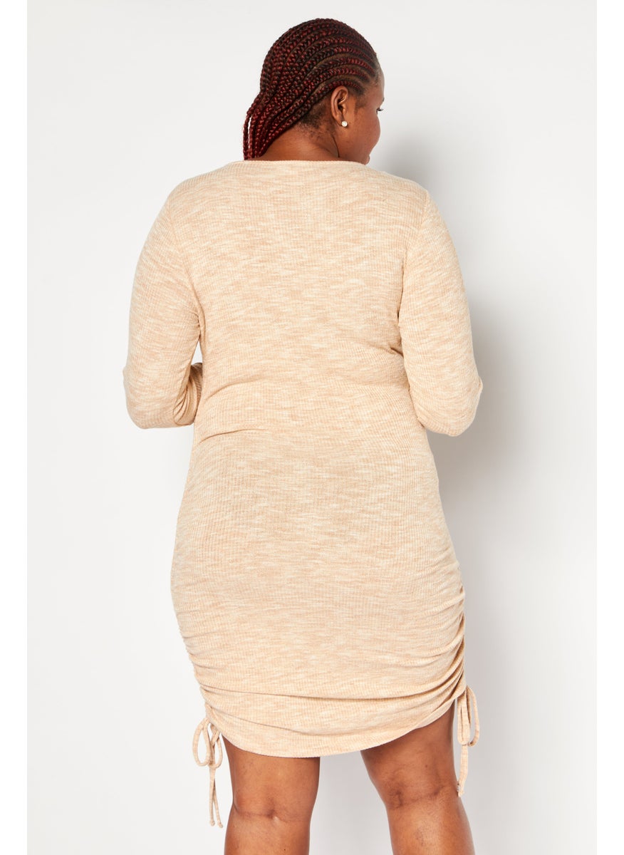 Women Plus Size Knitted Mini Dress, Beige Combo - pzsku/Z1BF6559A09FA0A28697BZ/45/_/1737642280/dd11c4e9-1d10-4933-bf5d-9db084e11dab