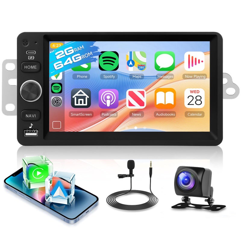 Driauto 2G+64G Radio for Chevy Chevrolet Silverado Tahoe Suburban SSR 2003-2006 Impala, GMC Canyo Envoy Savana Sierra Yukon, for Hummer H2 H3, for Saturn Pontiac Buick, CarPlay Android Auto, GPS Bluetooth - Image 1