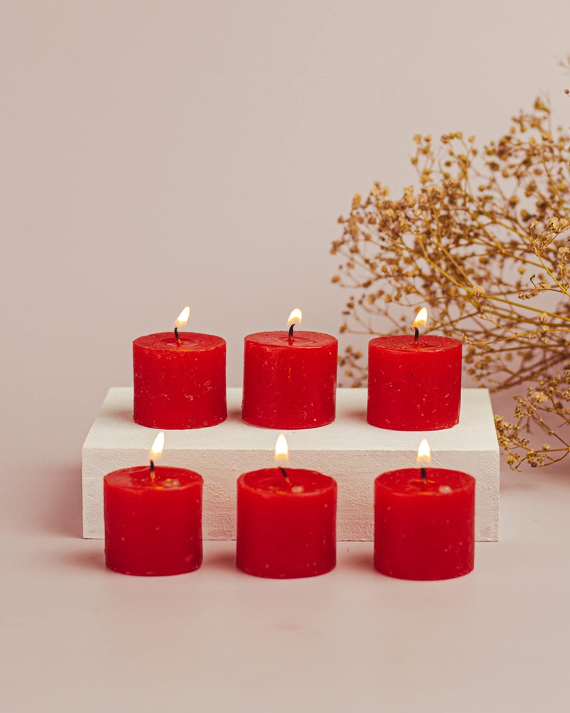 AURA DECOR AuraDecor Raspberry Scented Votive Candles Pack of 12 | Smokeless Long Burning Aroma Candles (Up to 8 Hours) for Home Decor, Wedding, Spa, Meditation & Gifting - Image 1
